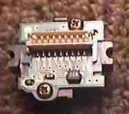 The pin header on the back side of the Gameboy Camera camera board.